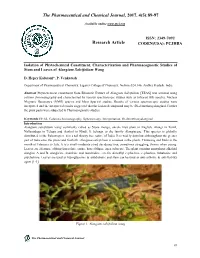 Isolation of Phytochemical Constituent, Characterization and Pharmacognostic Studies of Stem and Leaves of Alangium Salvifolium Wang