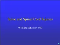 Spine and Spinal Cord Injuries
