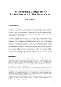 The Australian Conference of Economists at 40: the State It’S In