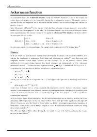 Ackermann Function 1 Ackermann Function