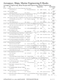 Aerospace Engineering, Ships Design and Engineering, Marine Engineering (﷼)Code Title Original Price Our Price