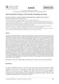 Alien Seed Beetles (Coleoptera: Chrysomelidae: Bruchinae) in Europe