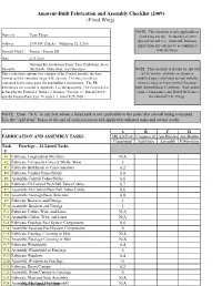 Amateur-Built Fabrication and Assembly Checklist (2009) (Fixed Wing)