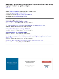 Development of the Indirect-Drive Approach to Inertial Confinement Fusion and the Target Physics Basis for Ignition and Gain John Lindl