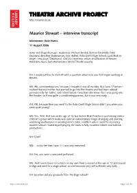 Interview with Maurice Stewart