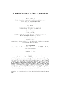 MIDACO on MINLP Space Applications