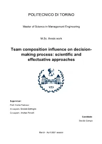 Scientific and Effectuative Approaches