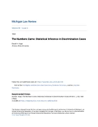 The Numbers Game: Statistical Inference in Discrimination Cases