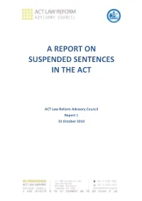 A Report on Suspended Sentences in the Act