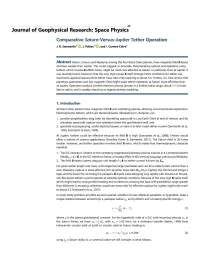 Comparative Saturn-Versus-Jupiter Tether Operation