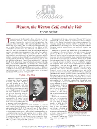 ECS Classics: Weston, the Weston Cell, and the Volt
