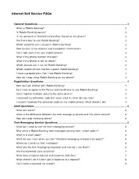 Internet Self Service Faqs