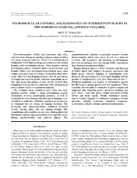 Neuromuscular Control and Kinematics of Intermittent Flight in the European Starling (Sturnus Vulgaris)