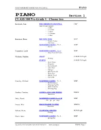 PIANO Section 1 CLASS 100 Pre-Grade 1: Choose Two
