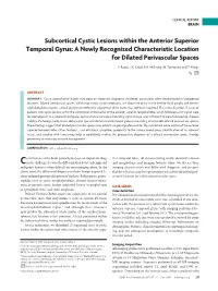 Subcortical Cystic Lesions Within the Anterior Superior Temporal Gyrus: a Newly Recognized Characteristic Location for Dilated Perivascular Spaces