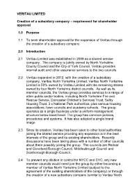 VERITAU LIMITED Creation of a Subsidiary
