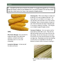 Who Doesn't Love Fresh Corn on the Cob in the Summer?