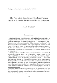 Abraham Flexner and His Views on Learning in Higher Education