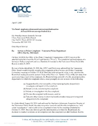 April 7, 2020 Via Email