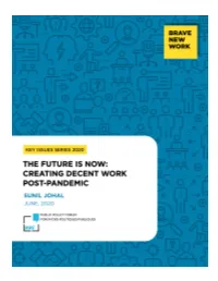 Creating Decent Work Post-Pandemic