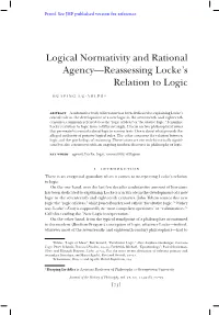 Logical Normativity and Rational Agency—Reassessing Locke's