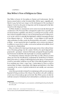 Max Weber's View of Religion in China