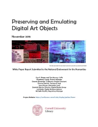 Preserving and Emulating Digital Art Objects