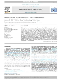 Regional Changes in Streamflow After a Megathrust Earthquake