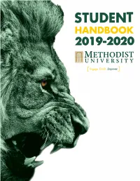 STUDENT HANDBOOK 2019-2020 Rnnlmethodist Llll.Lluniversity