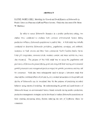 ABSTRACT PAYNE, JOSHUA BILL. Modeling the Growth and Death