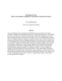 Advancing the Cause: Theory and Assessment of Third Party Recognition of Separatist Movements