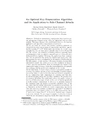 An Optimal Key Enumeration Algorithm and Its Application to Side-Channel Attacks