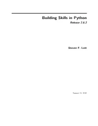 Building Skills in Python Release 2.6.2