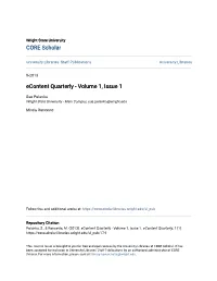 Econtent Quarterly - Volume 1, Issue 1