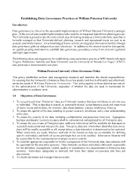 Establishing Data Governance Practices at William Paterson University
