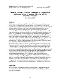 Framing Comedies of Recognition and Repertoires of Tactical Frivolity Within Social Movements A.T