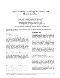 Hyper-Threading Technology Architecture and Microarchitecture