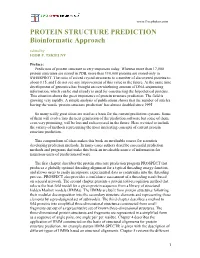 PROTEIN STRUCTURE PREDICTION Bioinformatic Approach Edited by IGOR F