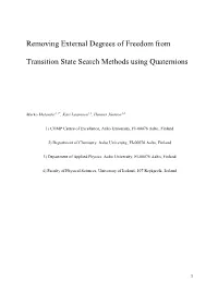 Removing External Degrees of Freedom from Transition State
