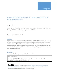 Viewpoint BAME Underrepresentation In