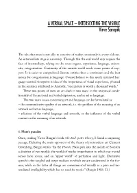 A VERBAL SPACE – INTERSECTING the VISIBLE Virve Sarapik