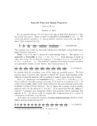 Amicable Pairs and Aliquot Sequences Steven Finch