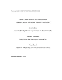 Children's Causal Inferences from Indirect Evidence