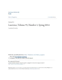 Lawrence, Volume 95, Number 1, Spring 2014 Lawrence University