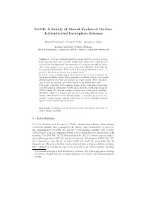 Mcoe: a Family of Almost Foolproof On-Line Authenticated Encryption Schemes