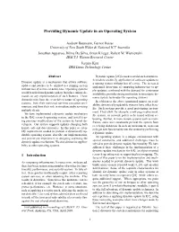 Providing Dynamic Update in an Operating System