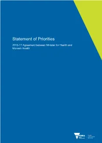 Statement of Priorities