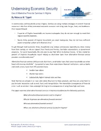 Undermining Economic Security June 2011 Use of Alternative Financial Services in Virginia