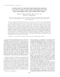 A Phylogeny of Legumes (Leguminosae) Based on Analysis of the Plastid Matk Gene Resolves Many Well-Supported Subclades Within the Family1