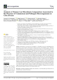 Analysis of Human Gut Microbiota Composition Associated to the Presence of Commensal and Pathogen Microorganisms in Côte D’Ivoire